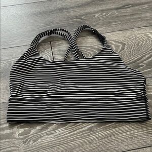 Lululemon Athletica Black and White Striped Bra